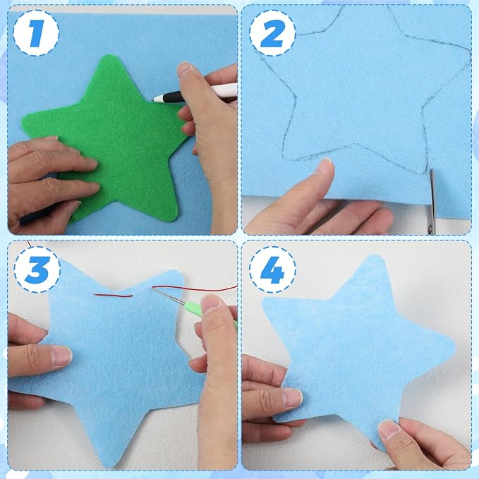 Ymapinc 10Pcs Blue Felt Fabric Sheets, 8x12 Inch | Soft Craft Material - Image 3