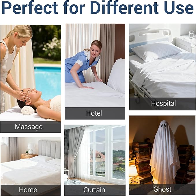 Bulk Full Flat Sheets Only, Color-Coded Hem Threads, Wrinkle-Free Shrinkage - Image 3