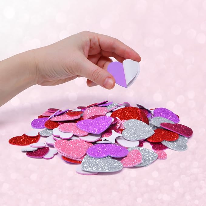 Gift Boutique Foam Heart Stickers 360 Pack Glitter & Matte Self Adhesive EVA - Image 8
