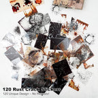 120PCS Rust Cracking PET Stickers – Transparent Vintage-Style Rust Crack Wall - Image 2