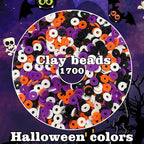 YMSDZHL 3300+PCS Clay Beads Bracelet Making Kit, Halloween DIY Flat Preppy Beads - Image 4