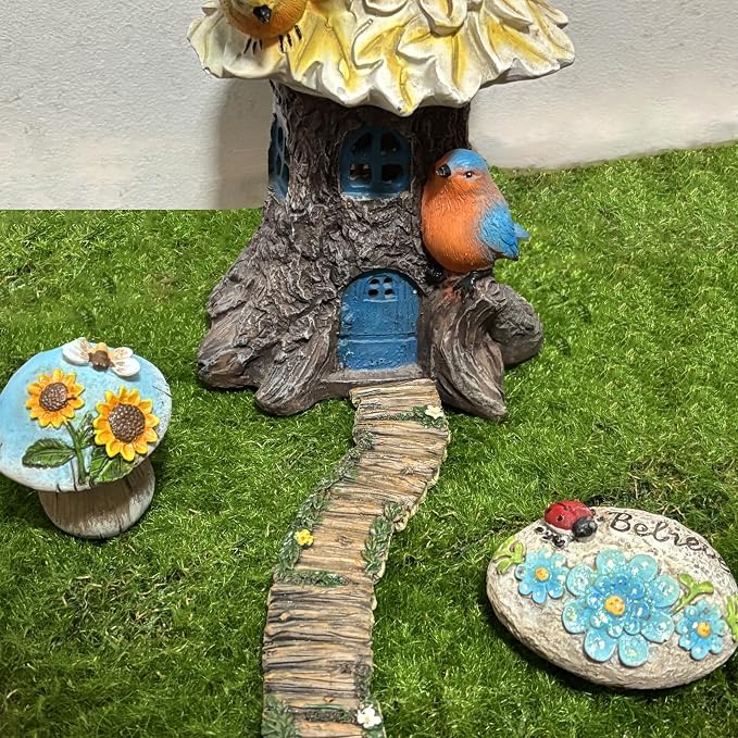 MUAMAX Fairy Garden Walkway Path Pathway, Fairy Garden Accessories, Wood Road - Image 9