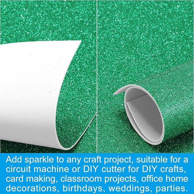 PATIKIL Dark Green Shiny EVA Glitter Foam Sheet 11 x 8 Inch 2mm Thick - Image 5