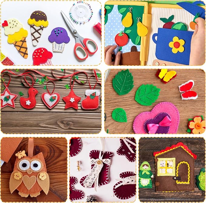 Felt Sheets for Crafts 9PCS 11.8 * 7.9in Wool Stiff Felt Sheets Soft Fabric - Image 5