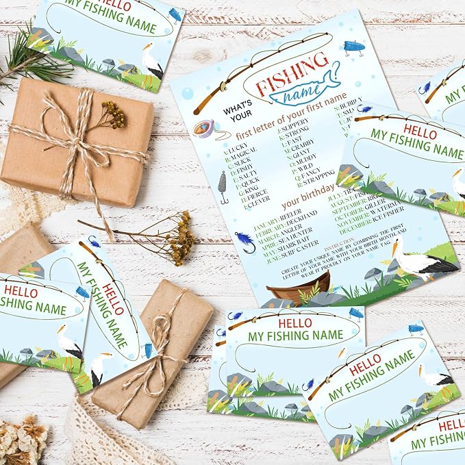 What's Your Fishing Name Game Cards, Birthday Game Supplies, 1 Fishing Name - Image 3