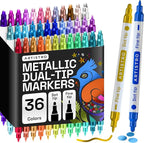 ARTISTRO 36 Metallic Dual-Tip Acrylic Paint Markers – Paint Pens Set by ARTISTRO