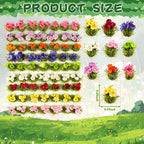 Warmtree 63 Pcs Miniature Colorful Flower Cluster Static Grass Tufts Self - Image 2