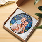 Personalized Dad Photo Stained Glass Suncatcher, Stained Glass Window Hanging - Image 6