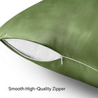 BEDELITE Satin Pillowcase with Zipper, Cedar Green King Size Pillow Cases Set - Image 5