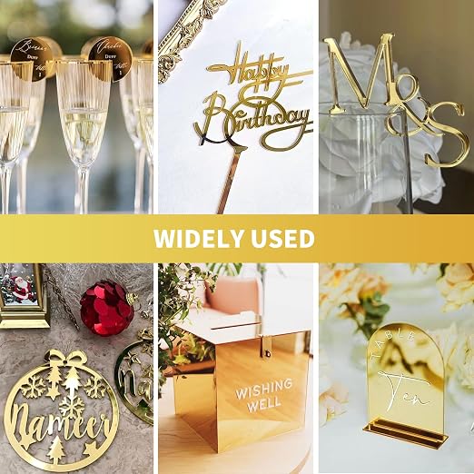 3 Pack Gold Mirrored Acrylic Sheets, 16 x 12 Inch | 1/8 In Thick, Glossy - Image 7