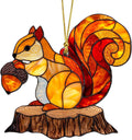 2D Flat Faux Stained Glass Squirrel Acrylic Ornament by Unknown