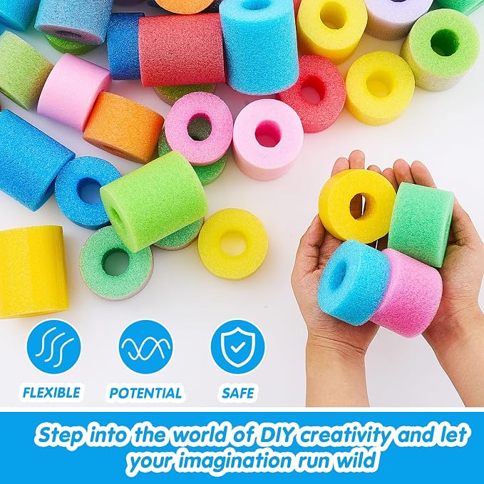 Frienda 50 Pcs Pool Noodles Bits Multicolor Craft Small Size Versatile Mixed - Image 3