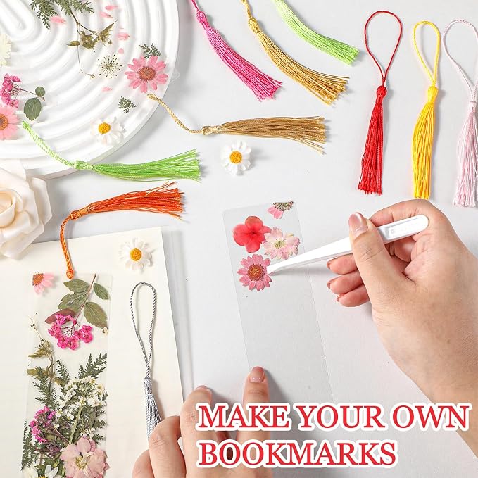 20 Sets Dried Flower Bookmark Making Kit Transparent Bookmark DIY Projects - Image 5