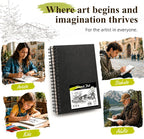 Conda 8.5"x11" Hardbound Sketch Book, 80-Sheets 90gsm Double-Sided Hardcover - Image 8