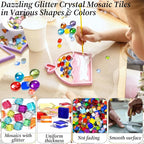 2400 Pcs Colorful Irregular Crystal Mosaic Tiles, 4.4lb Tiny Mosaic Tile DIY - Image 4