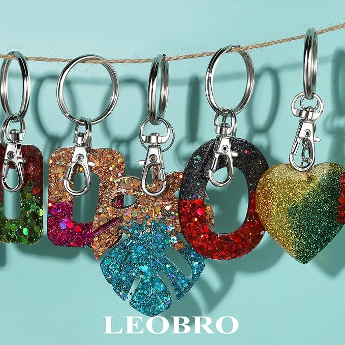 LEOBRO 100PCS Keychain Clip and Key Ring, Lobster Claw Clasps, Key Chain Rings - Image 2