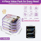 YQBRAO 4-Pack Clear Diaper Bag Organizer Pouches, 1.2mm Ultra-Thick PET Travel - Image 4