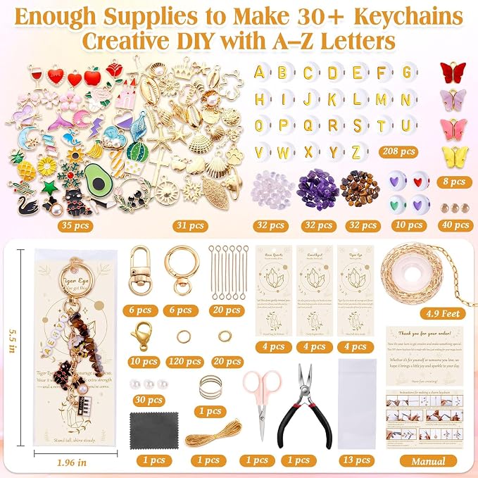 TOHONGADON 674 Pcs Lip Gloss Charms, Keychain Making Kit, Bag Charm Kit - Image 2