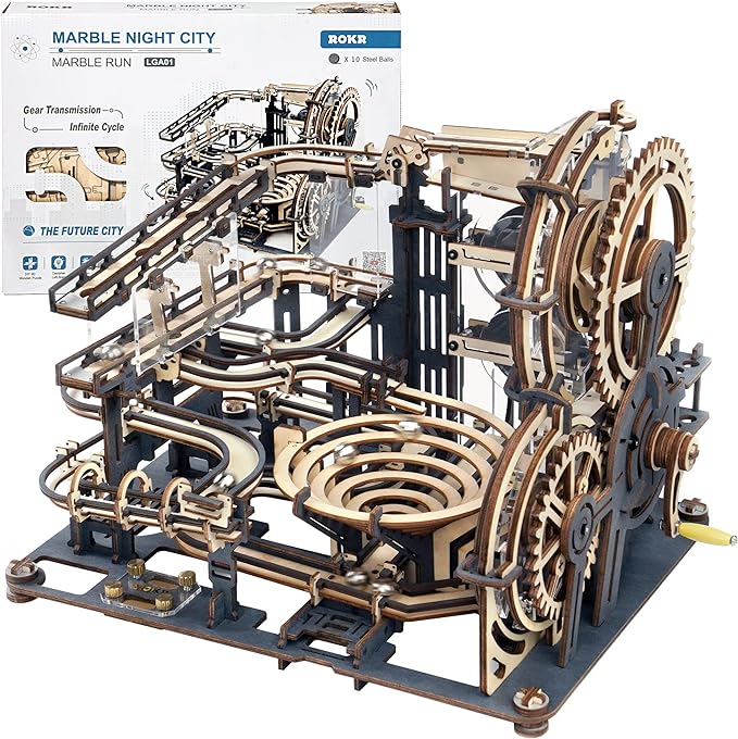 ROKR 3D Wooden Puzzles for Adults Marble Run Model Building Kit by ROKR-InterestingSmartPuzzleToys