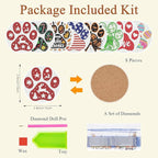 8 PCS Diamond Art Coasters Kit, Cute Paw-Shaped Diamond Painting Coasters - Image 3
