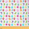 Cartoon Digit Fabric by The Yard, Colorful Digital Print Flannel Polyester by CastleFairy