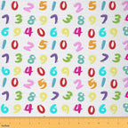 Cartoon Digit Fabric by The Yard, Colorful Digital Print Flannel Polyester by CastleFairy