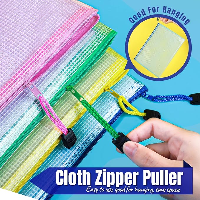 LEOBRO 20PCS Zipper Pouch, A4 Mesh Zipper Pouch Bags, Waterproof Bag, Mesh Bags - Image 5