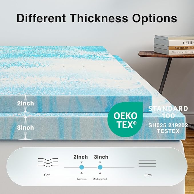 Novilla Memory Foam Mattress Topper California King - Image 5