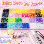 qiipii 24 Color 7200pcs 4mm Jelly Resin Rhinestones - Image 4