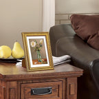 upsimples Vintage 5x7 Picture Frame, Antique Gold Frame Displays 4x6 - Image 7