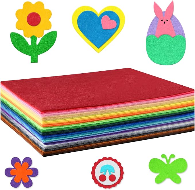 Morcheiong 50 Pcs Felt Fabric Soft Felt Fabric Sheet by Morcheiong
