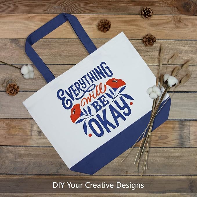 TOPDesign 12-Pack Super Strong Large 12oz Cotton Canvas Tote Bag, Reusable - Image 4