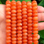 Songxi 5x8mm Natural Orange Colored Jade Stone Rondelle Beads, Gemstone - Image 7