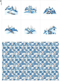 Winter Patchwork Landscape Cotton Fabric Panel – 6 Designs + Bonus Patchwork by FabricsTown