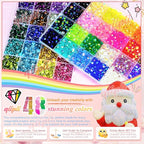qiipii 48 Color 6mm Jelly AB & Crystal Colorful Resin Rhinestones - Image 3