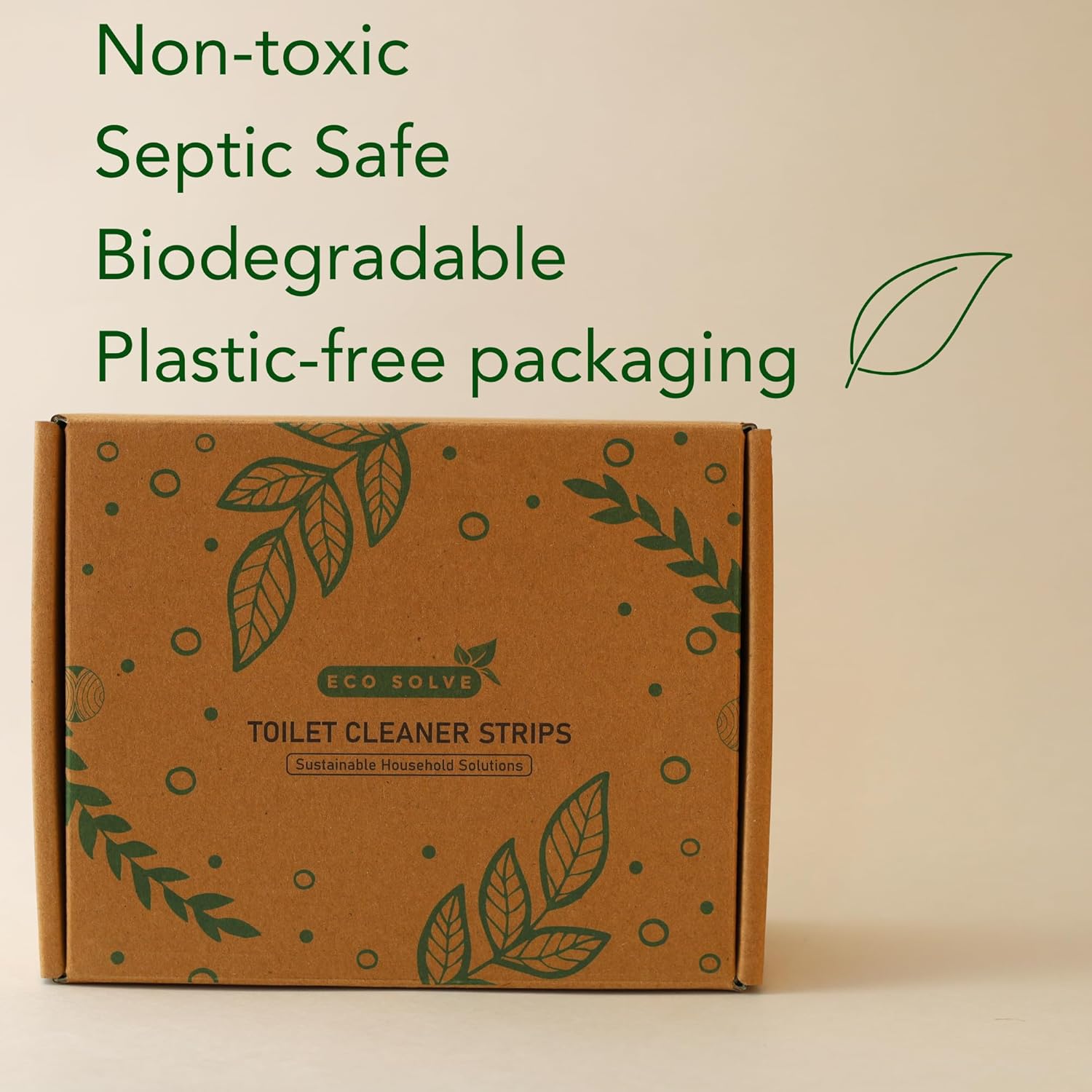 Natural Toilet Bowl Cleaner Strips, Unscented, Eco-friendly, Non-toxic, Septic Safe, Removes Odors & Stains, Plastic-free, Toilet Bowl Cleaner for Quick and Easy Cleaning (180 count)