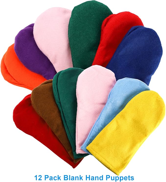 TOPZEA 12 Pack Hand Puppet Making Kit, Kids Craft and Art Supplies Felt Sock - Image 4