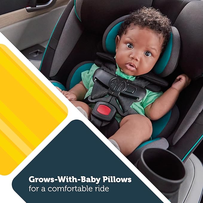 Safety 1st Grow and Go All-in-One Slim Convertible Car Seat, Rear Facing, 5-40 lbs, Forward Facing (30–65 lbs), High Back Booster Seat 40-100 pounds, Iron Frost