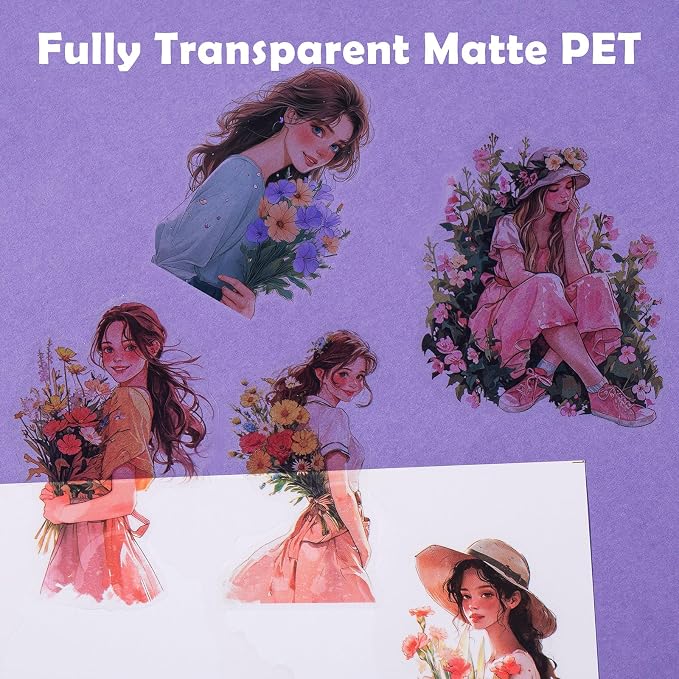 JOYCHOIC Scrapbook Stickers Set, Junk Journal Supplies, PET Transparent - Image 4