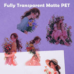 JOYCHOIC Scrapbook Stickers Set, Junk Journal Supplies, PET Transparent - Image 4