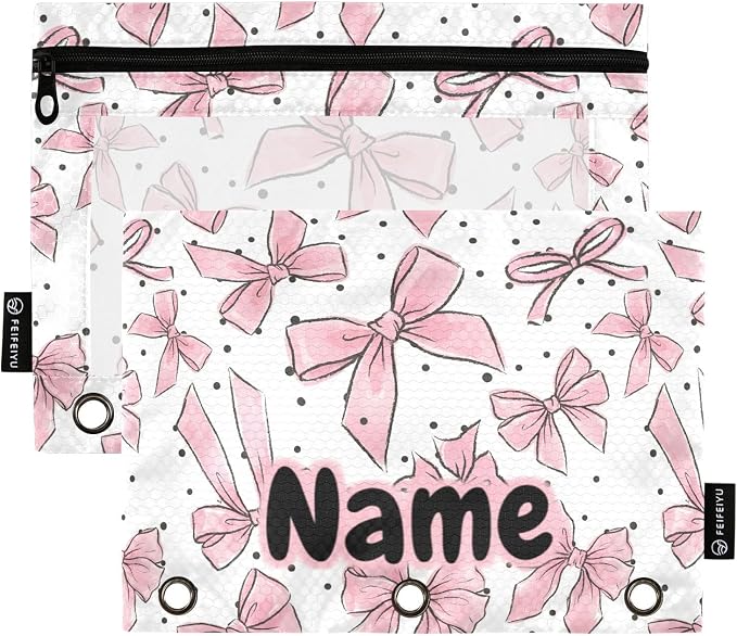Custom Cute Bows Pink Pencil Pouch by BOENLE-WELCOMEYOURCOMING