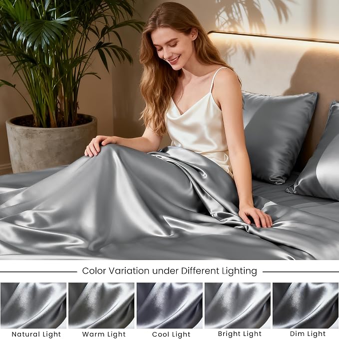 Love's cabin Twin XL Satin Sheet Sets - Image 7