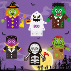 WATINC 6Pcs Halloween Hand Puppet Making Kit, Felt Sock Puppet Toys | Art Craft - Image 4