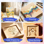 ESRICH 6 Pack Wood Panels with 4"x4", Square Craft Wood Canvas Boards, Blank - Image 6
