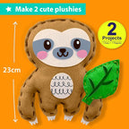 KRAFUN Beginner Sewing Kit, Sew Sloth & Leaf, Pre-Cut Felt, Kids Ages 5+ | - Image 3