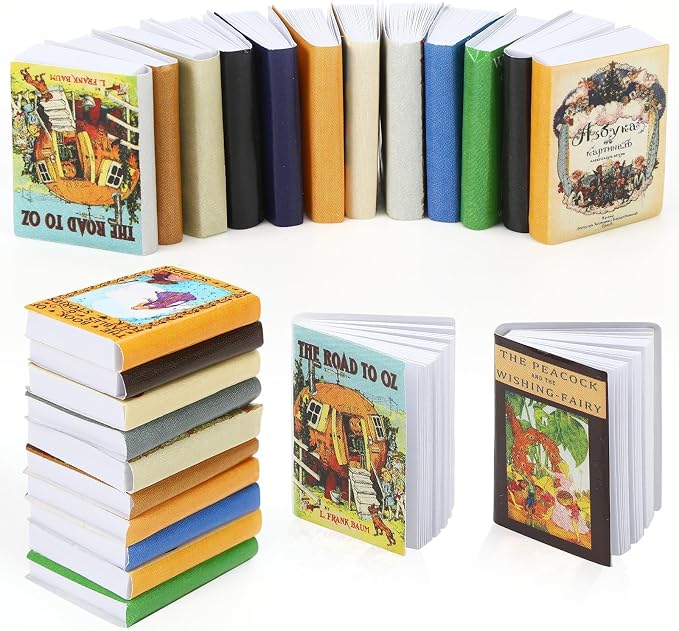 Mini Fairy Books 24pcs 1:12 Scale Miniature Books Dollhouse Books | Includes 24 by JULEASEL