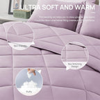 Love's cabin Queen Comforter Set Light Purple, 7 Pieces Queen Bed in a Bag - Image 5