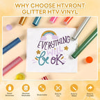 HTVRONT Glitter HTV Heat Transfer Vinyl - Image 6