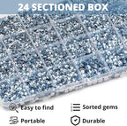 32000Pcs Baby Blue Rhinestones for Bedazzling, 6mm Flatback Bedazzler Kit Gems - Image 3