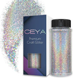 Ceya 3.8oz/ 110g Holographic Ultra Fine Glitter Powder Laser Silver Glitter by CEYA